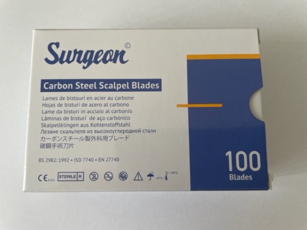 Skalpellklingen Nr. 20 Carbon Pack 100 Stck. steril CE für Halter Nr. 4